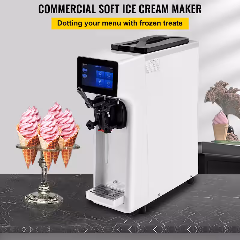 Commercial Soft Ice Cream Maker 2.6-5.3 Gal. per Hour Frozen Yogurt Machine 1000 Watt Countertop Soft Serve Machine - Cheap Abt