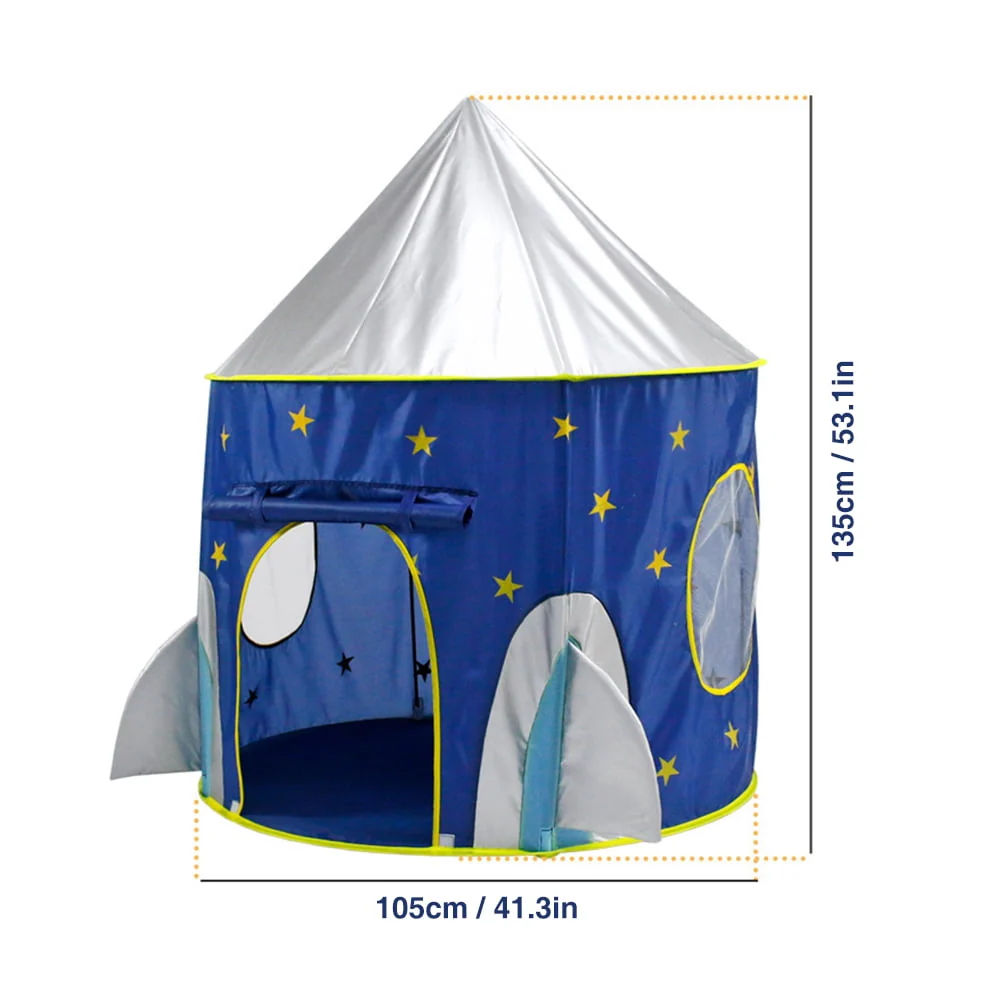 Rocket Kids Play Tent for Boys, Girls and Toddlers Imaginative Toy Indoor/Outdoor Fold-able Kids Playhouse Lightweight Easy to Install - Cheap Abt