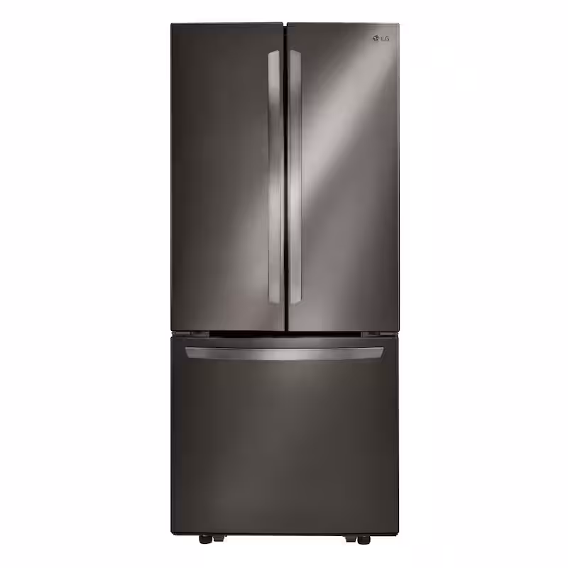 30 in. W 22 cu. ft. French Door Refrigerator with Ice Maker in Black Stainless Steel - Cheap Abt