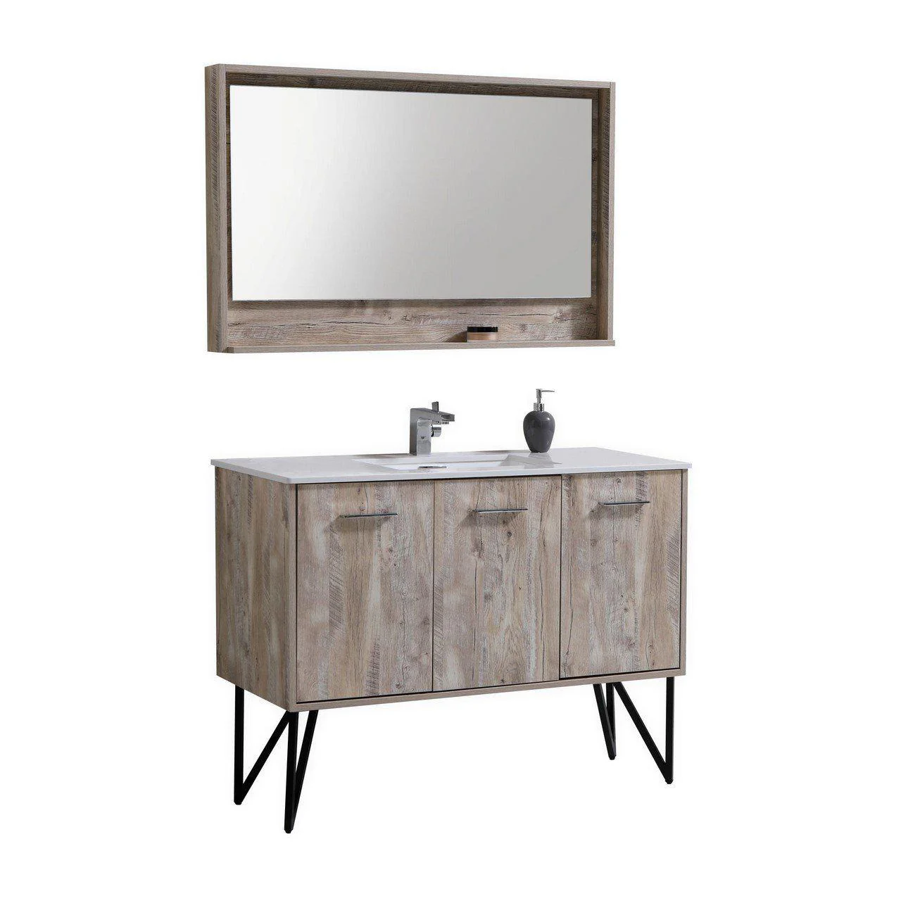 KubeBath Bosco 48 in. Modern Bathroom Vanity w/ Quartz Countertop, KB48NW - Cheap Abt