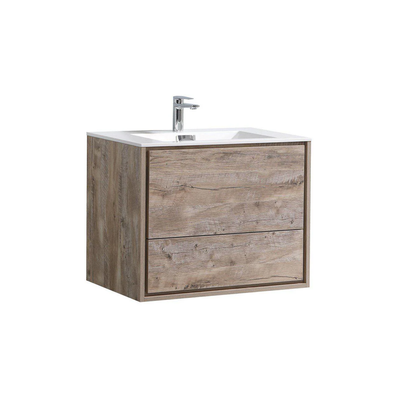 KubeBath De Lusso 30 in. Wall Mount Modern Bathroom Vanity - Nature Wood, DL30-NW - Cheap Abt