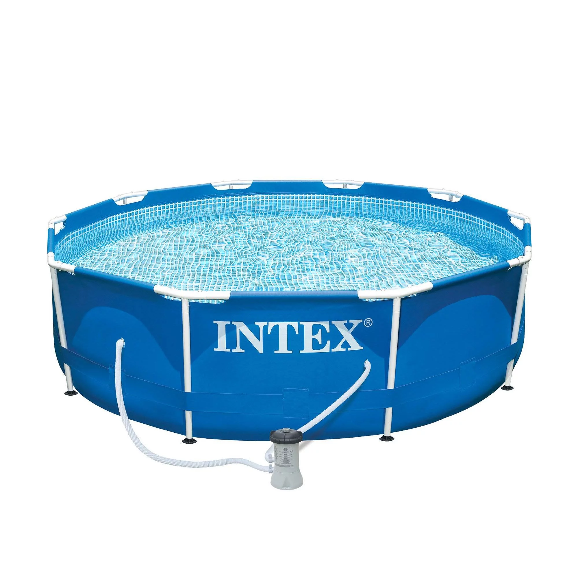 Intex 10ft x 30in Metal Frame Above Ground Swimming Pool Set with Filter Pump - Cheap Abt