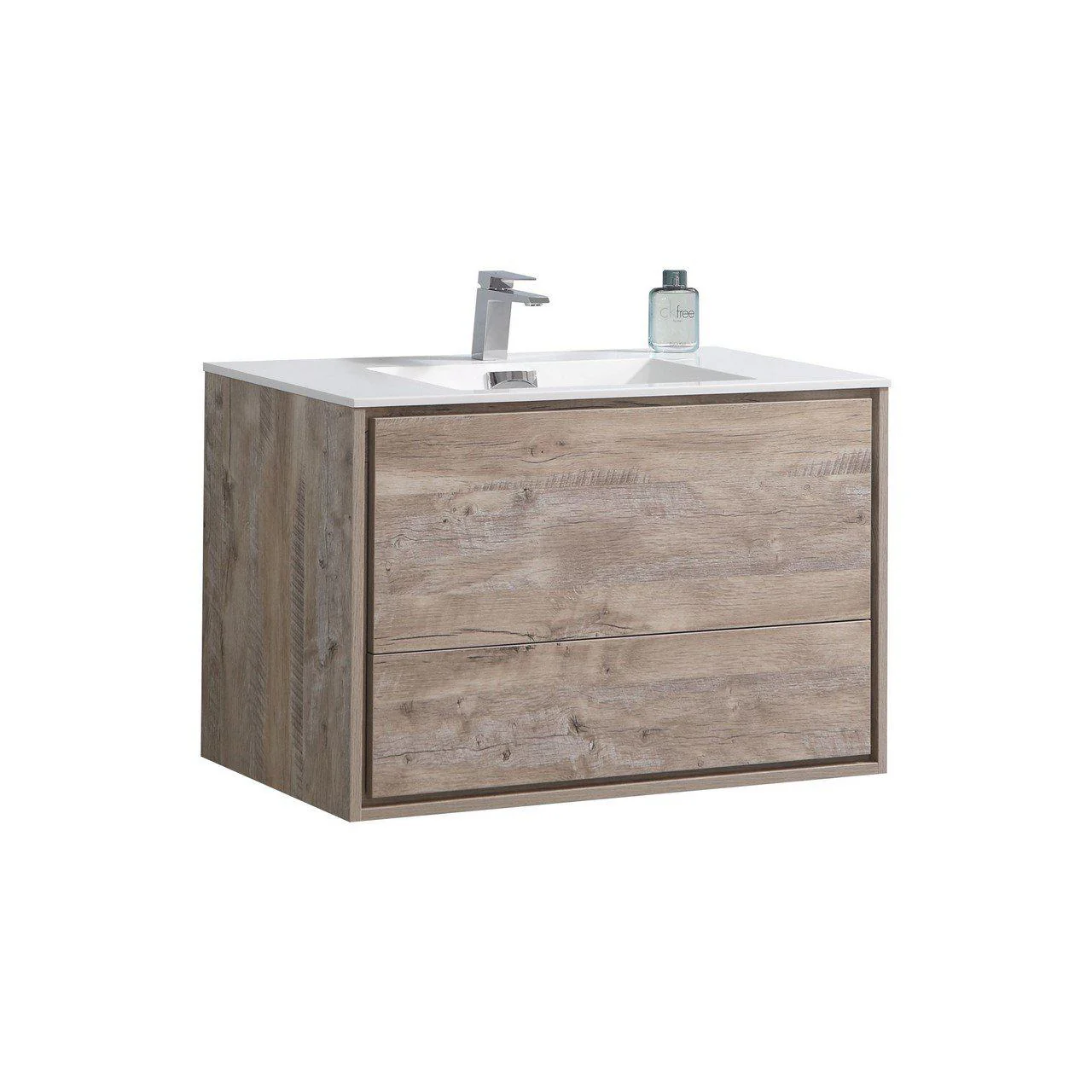 KubeBath DeLusso 36 in. Wall Mount Modern Bathroom Vanity - Nature Wood, DL36-NW - Cheap Abt
