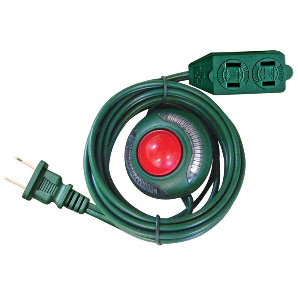 Home Accents Holiday 6 ft. 162 3-Outlet Extension Cord with Footswitch Green KAB-13 - Cheap Abt