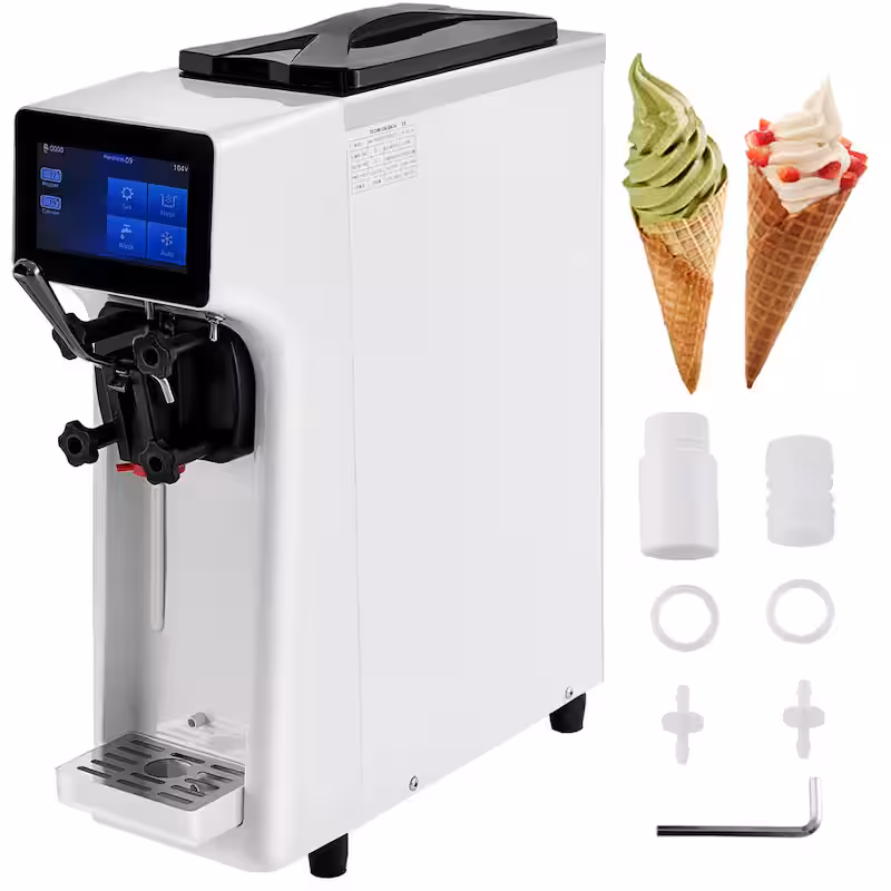 Commercial Soft Ice Cream Maker 2.6-5.3 Gal. per Hour Frozen Yogurt Machine 1000 Watt Countertop Soft Serve Machine - Cheap Abt