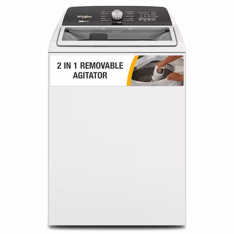 4.7 - 4.8 cu. ft. Top Load Washer with 2 in 1 Removable Agitator in White - Cheap Abt