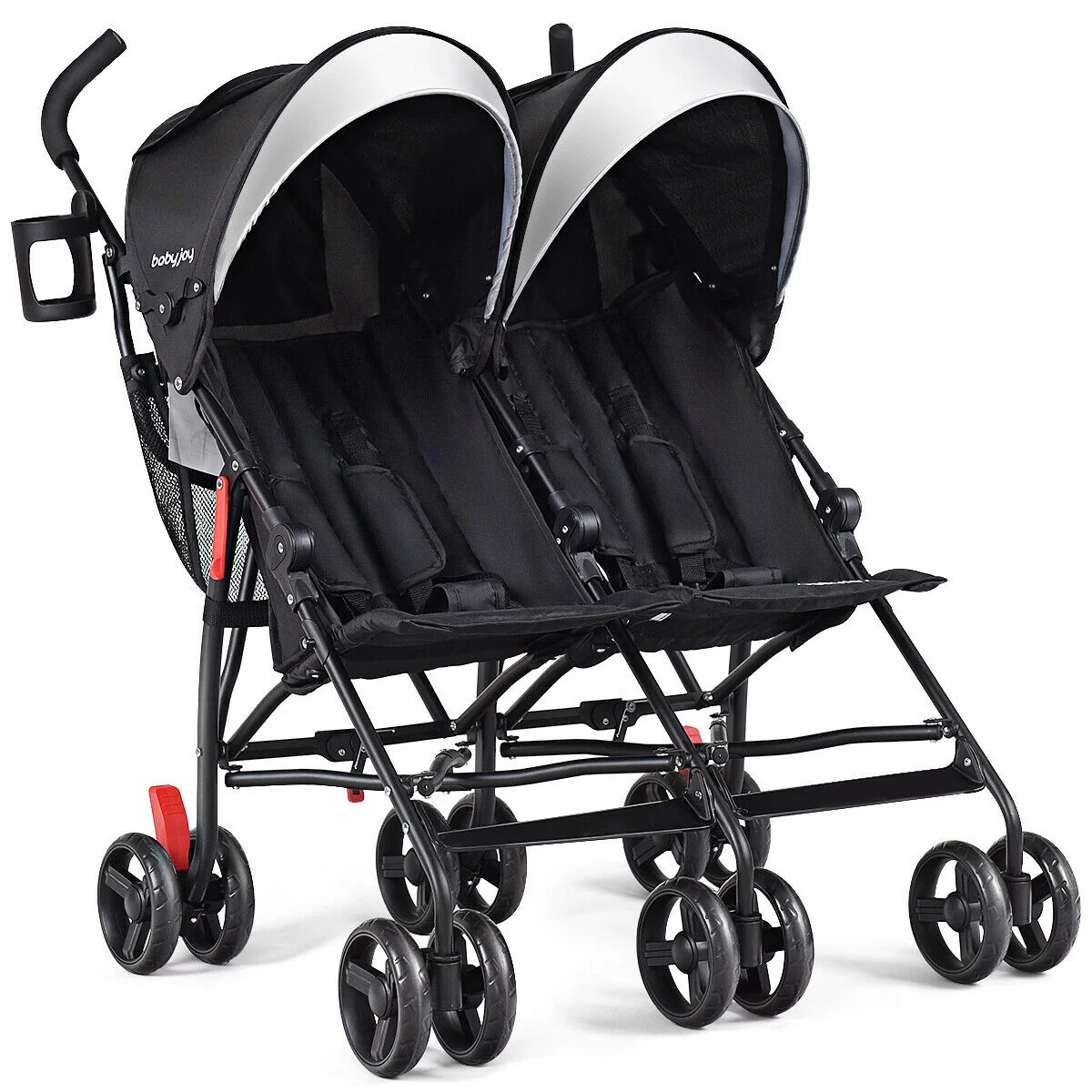 Baby-joy Foldable Twin Baby Double Stroller Kids Ultralight Umbrella Stroller Pushchair Black - Cheap Abt