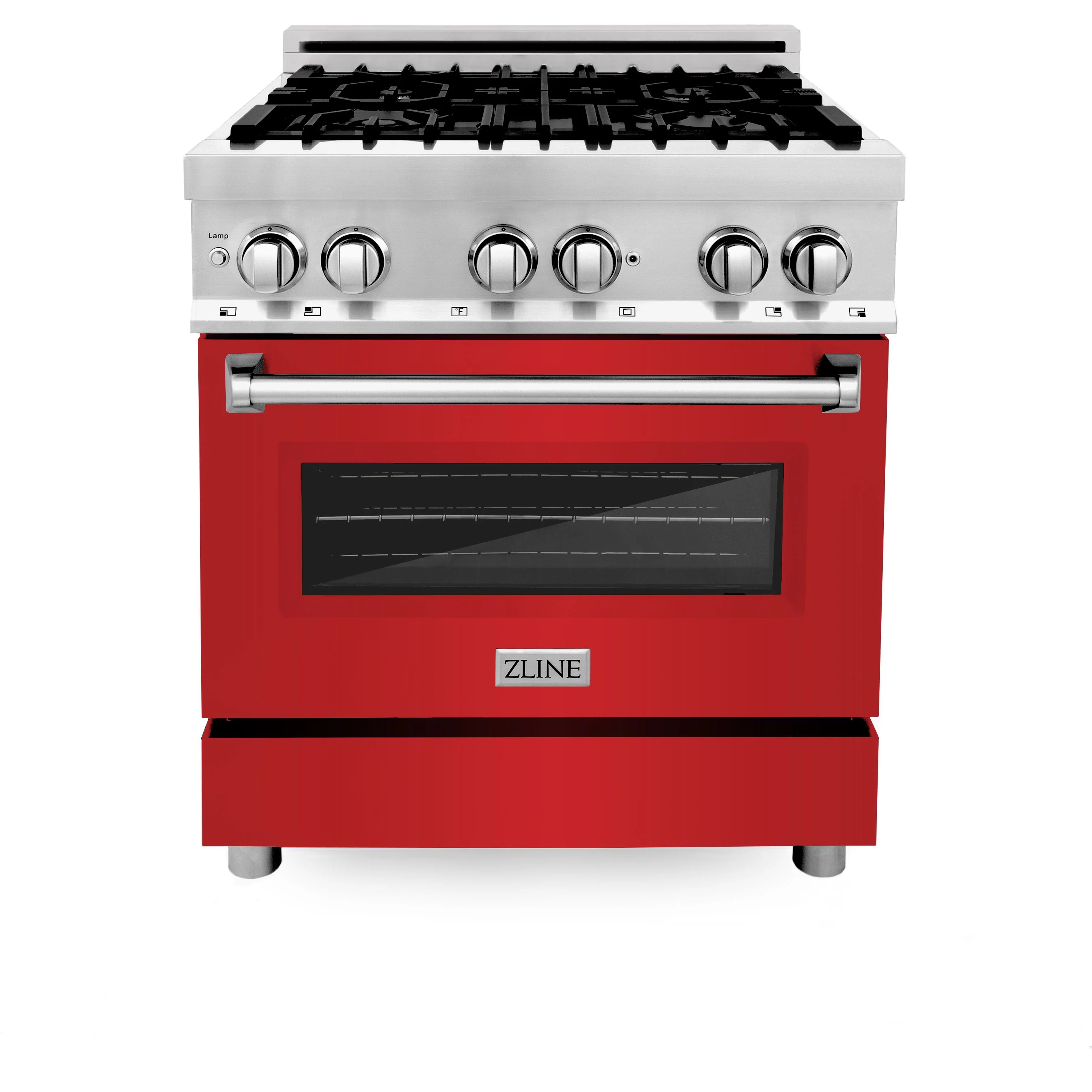 ZLINE 30 in. Professional Gas Burner/Electric Oven Stainless Steel Range with Red Matte Door, RA-RM-30 - Cheap Abt