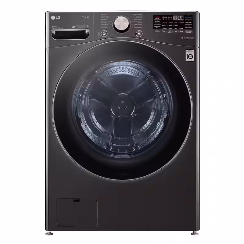 4.5 cu. ft. Stackable Smart Front Load Washer in Black Steel with Steam and TurboWash360 - Cheap Abt