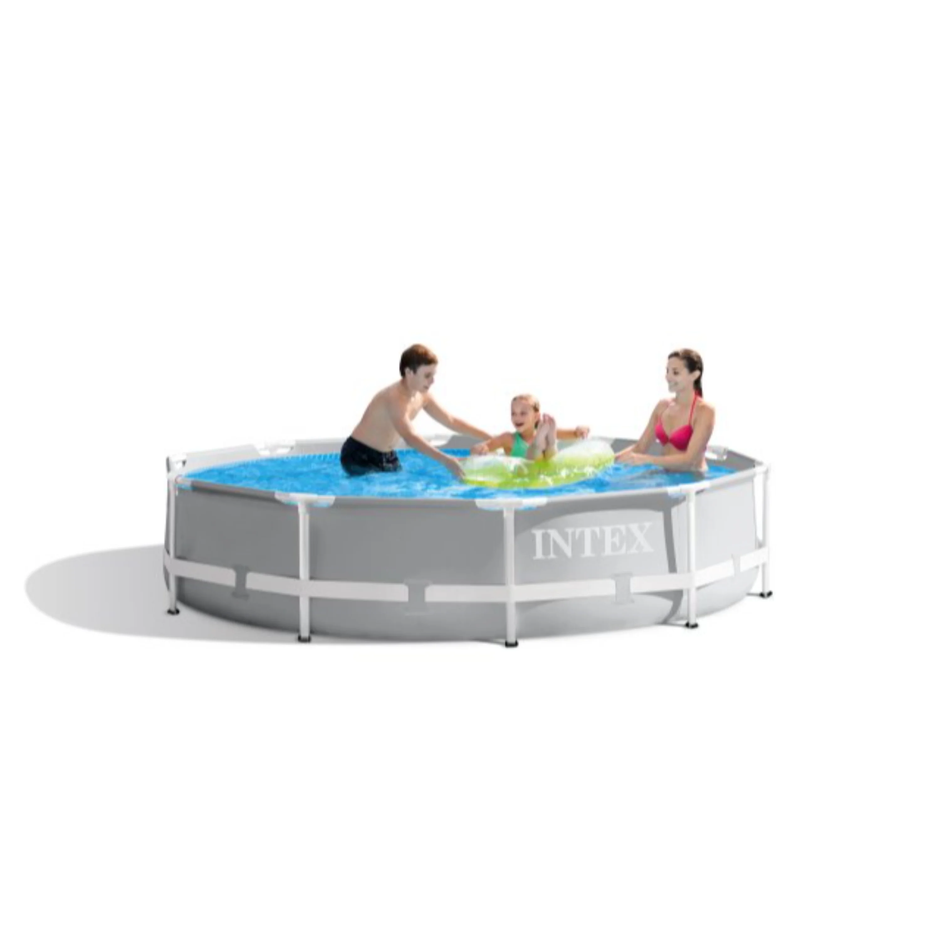 Intex 26701EH 10ft x 30in Prism Frame Above Ground Circle Swimming Pool & Filter Pump, Gray - Cheap Abt