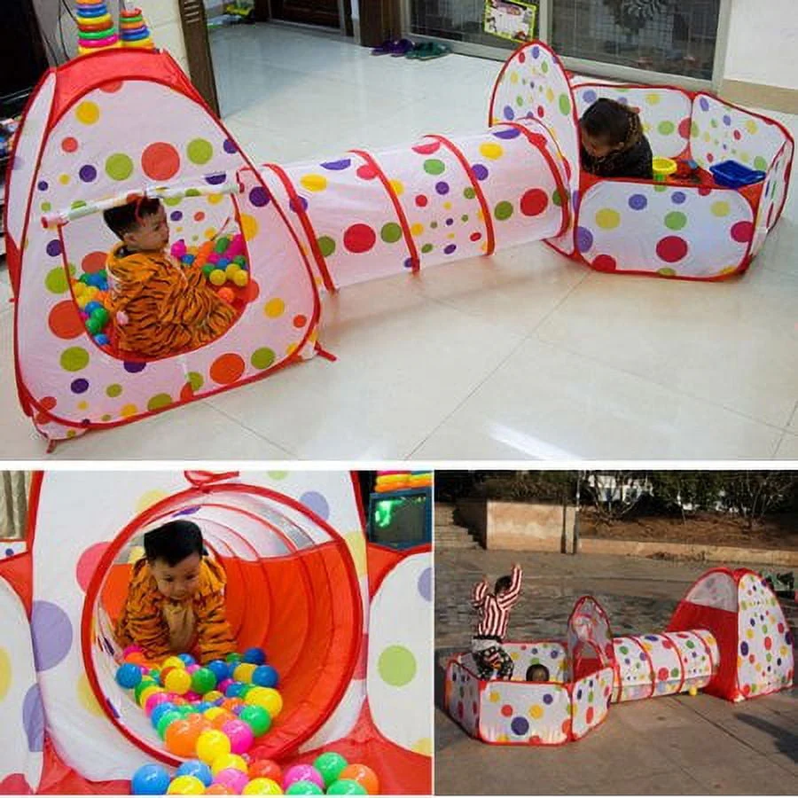 Kids Play Tent with Tunnel and Ball Pit, Glonova 3 in 1 Child Baby Playhouse Tent - Cheap Abt