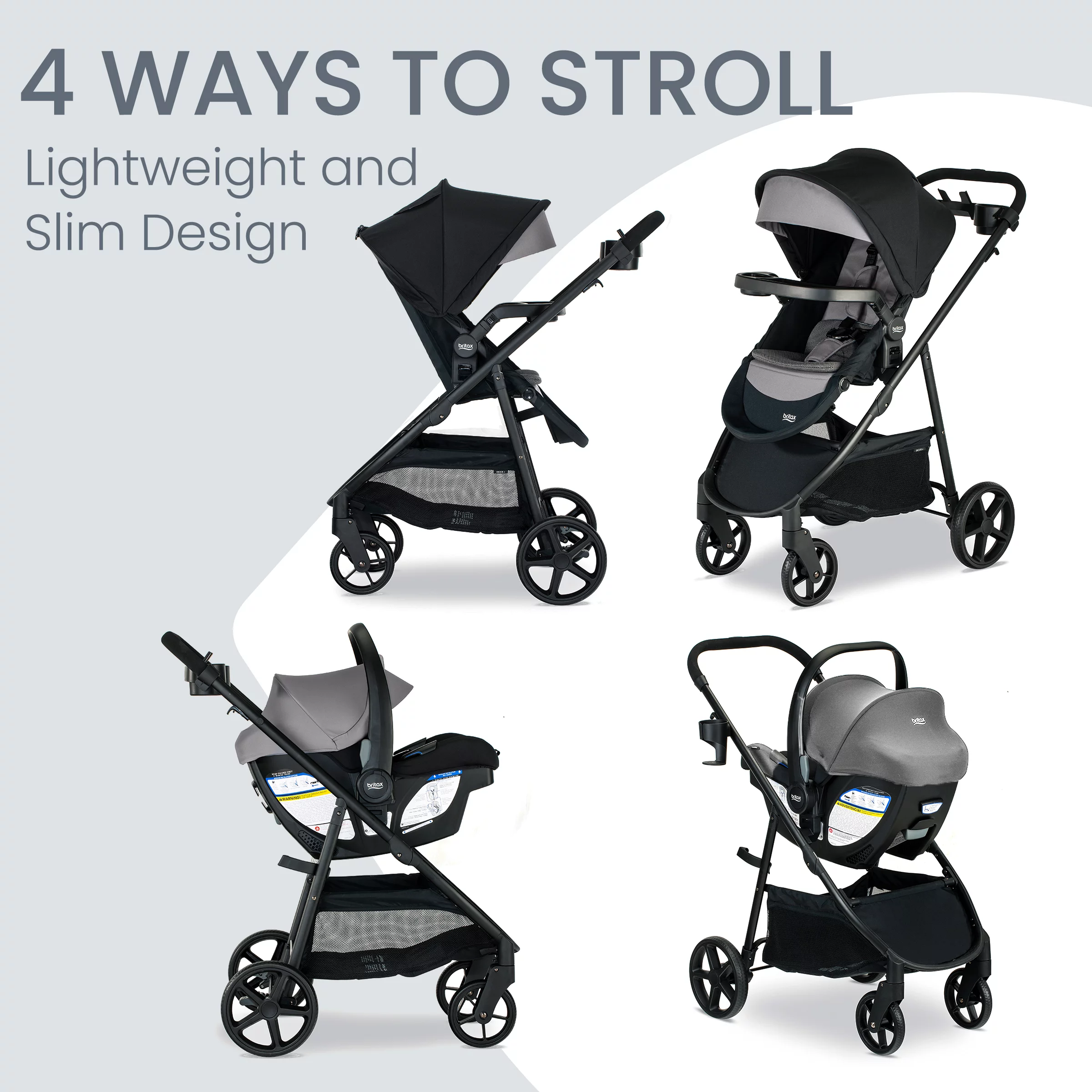 Britax Willow Brook S+ Baby Travel System, Infant Car Seat and Stroller Combo, Graphite Onyx - Cheap Abt