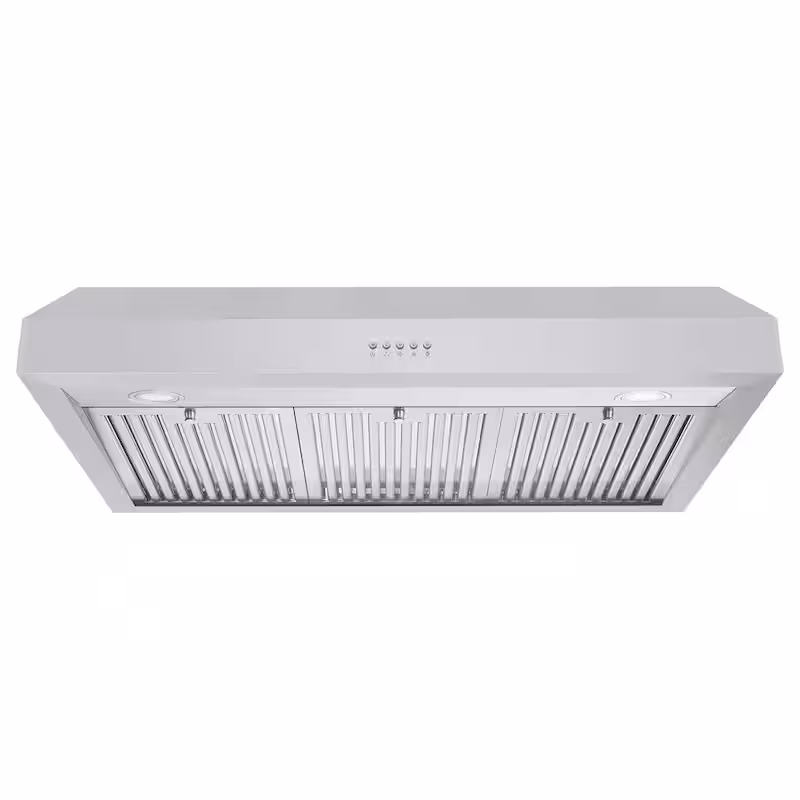 36 in. Ducted Under Cabinet Range Hood in Stainless Steel with LED Lighting and Push Button Controls - Cheap Abt