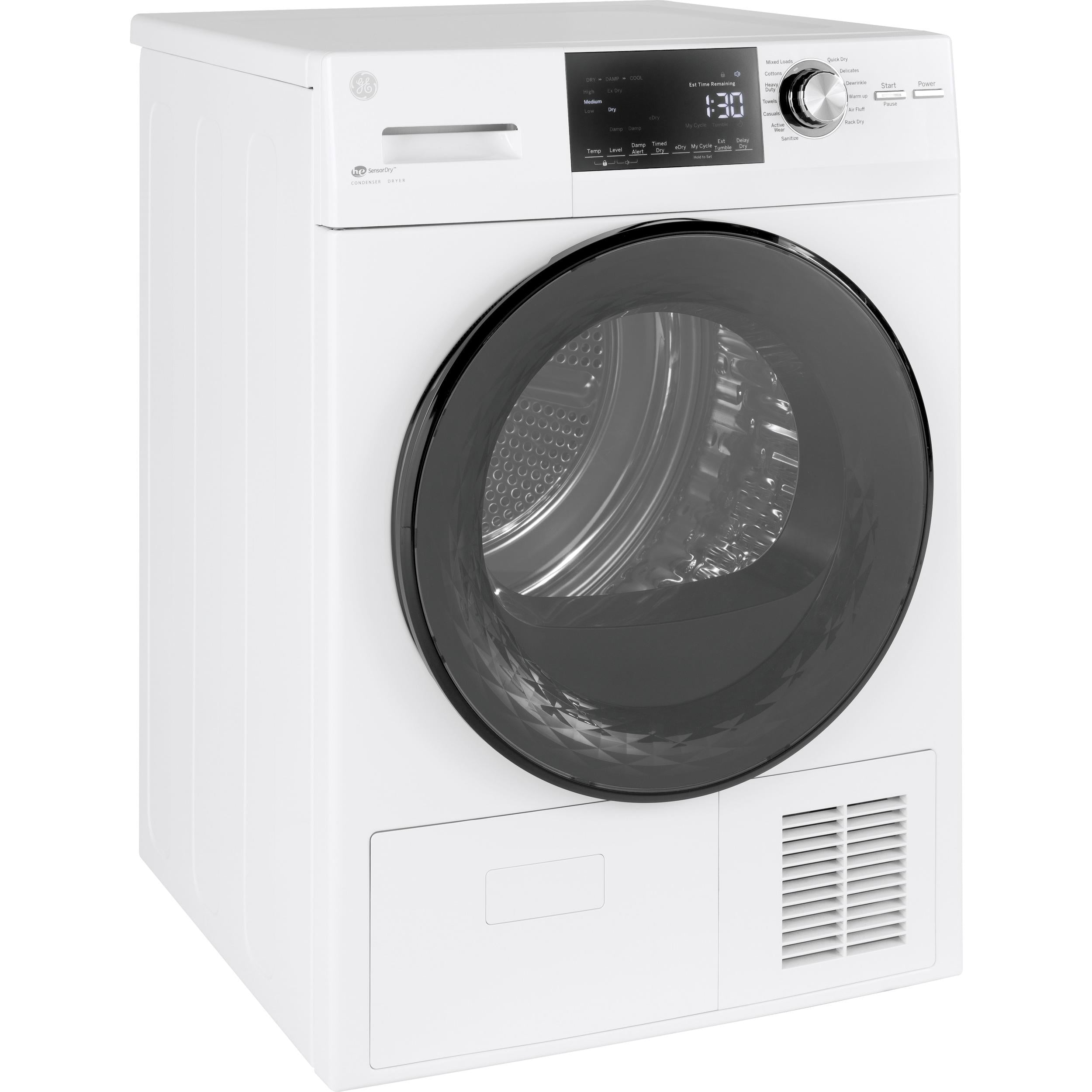 GE 4.1 cu.ft. Ventless Electric Dryer with Stainless Steel Drum GFT14ESSMWW - Cheap Abt