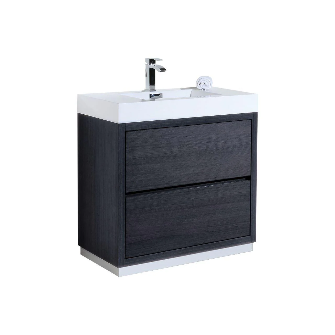 KubeBath Bliss 36 in. Free Standing Modern Bathroom Vanity - Gray Oak, FMB36-GO - Cheap Abt