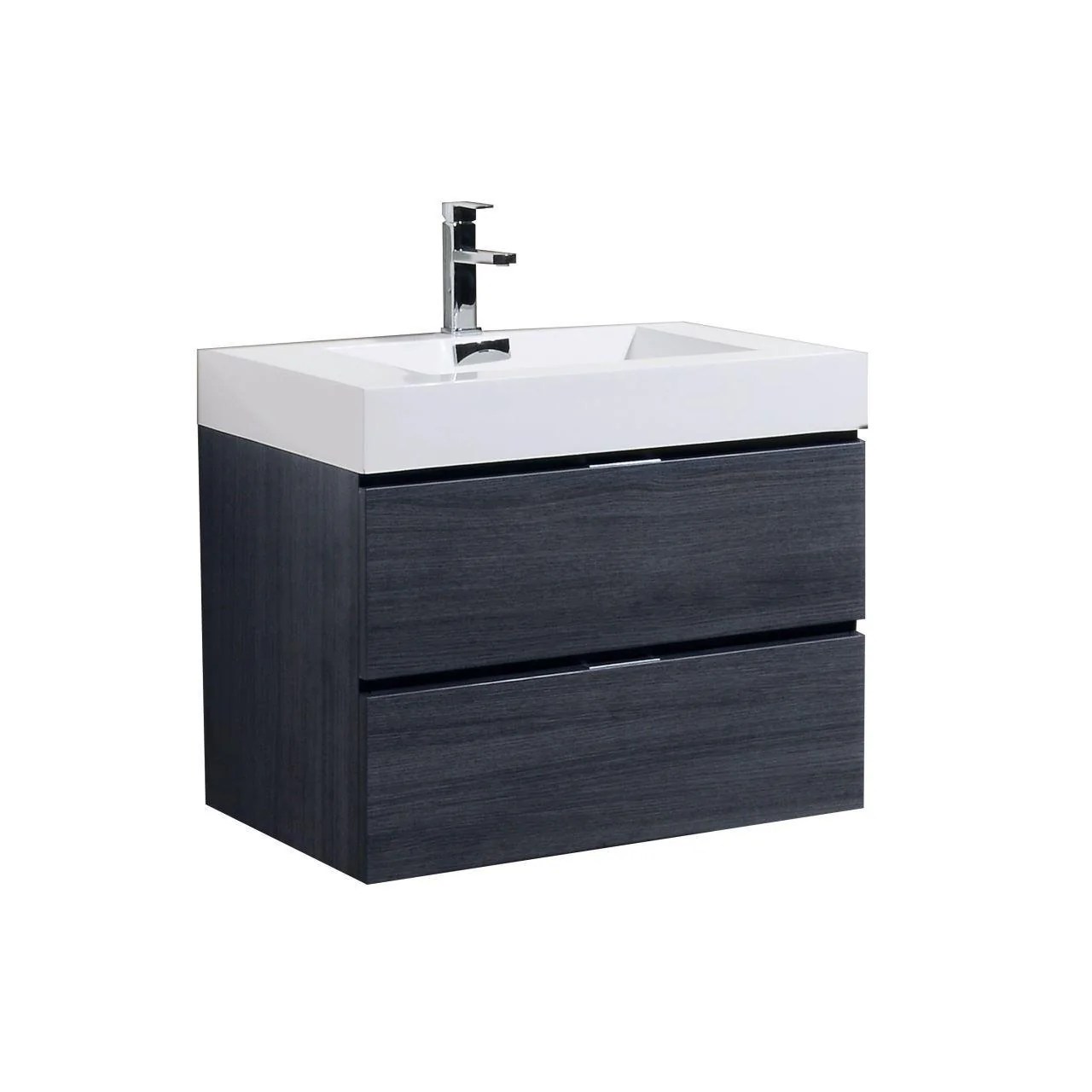 Bliss 30 in. Wall Mount Modern Bathroom Vanity - Gray Oak - Cheap Abt