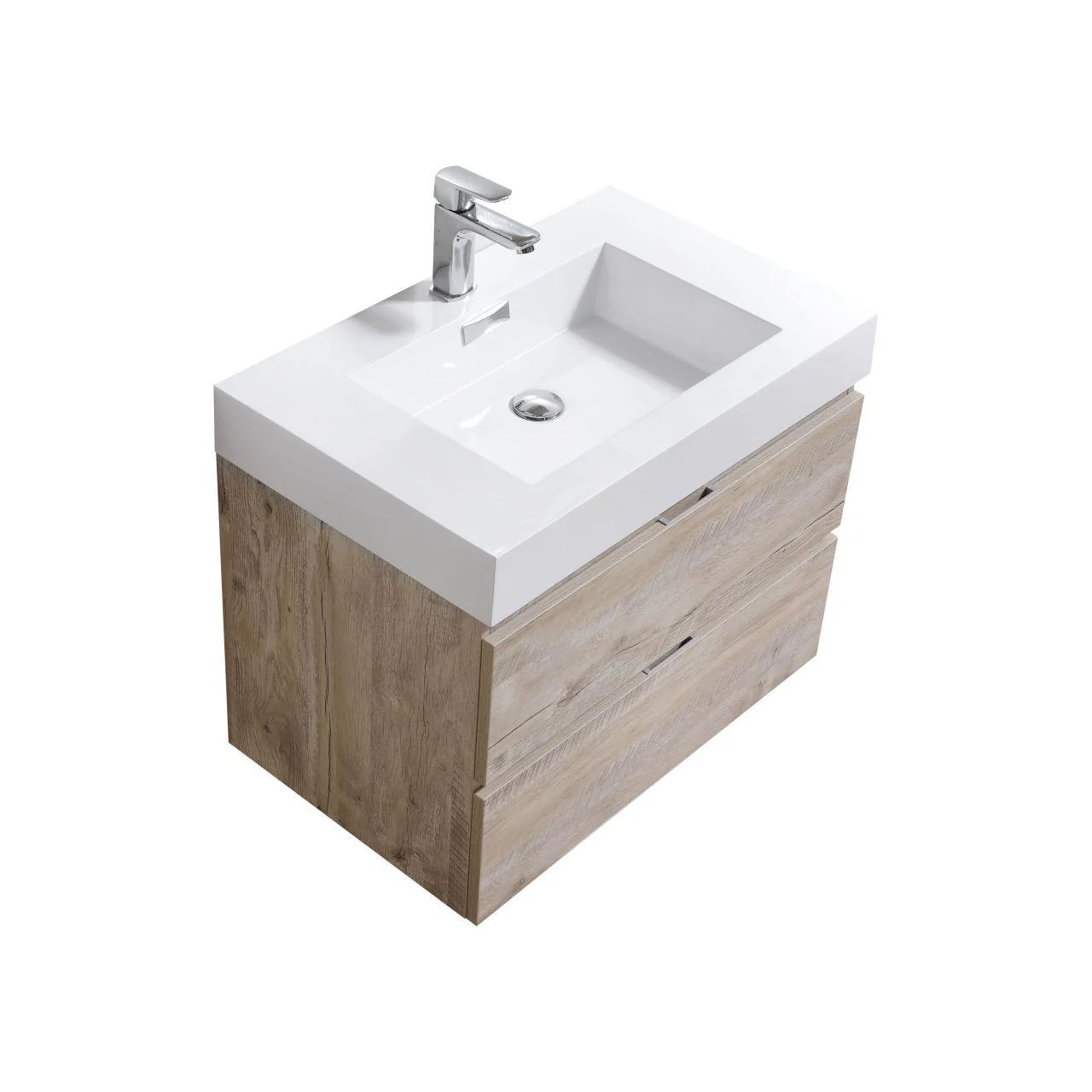 Bliss 30 in. Wall Mount Modern Bathroom Vanity - Nature Wood - Cheap Abt