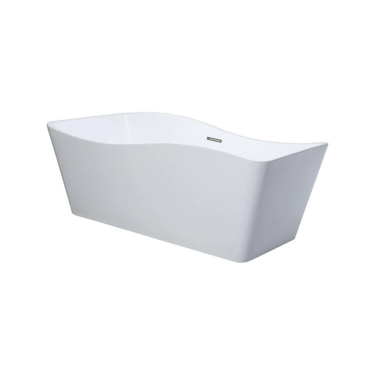 KubeBath Ondulato 67'' White Free Standing Bathtub, KFST7667 - Cheap Abt