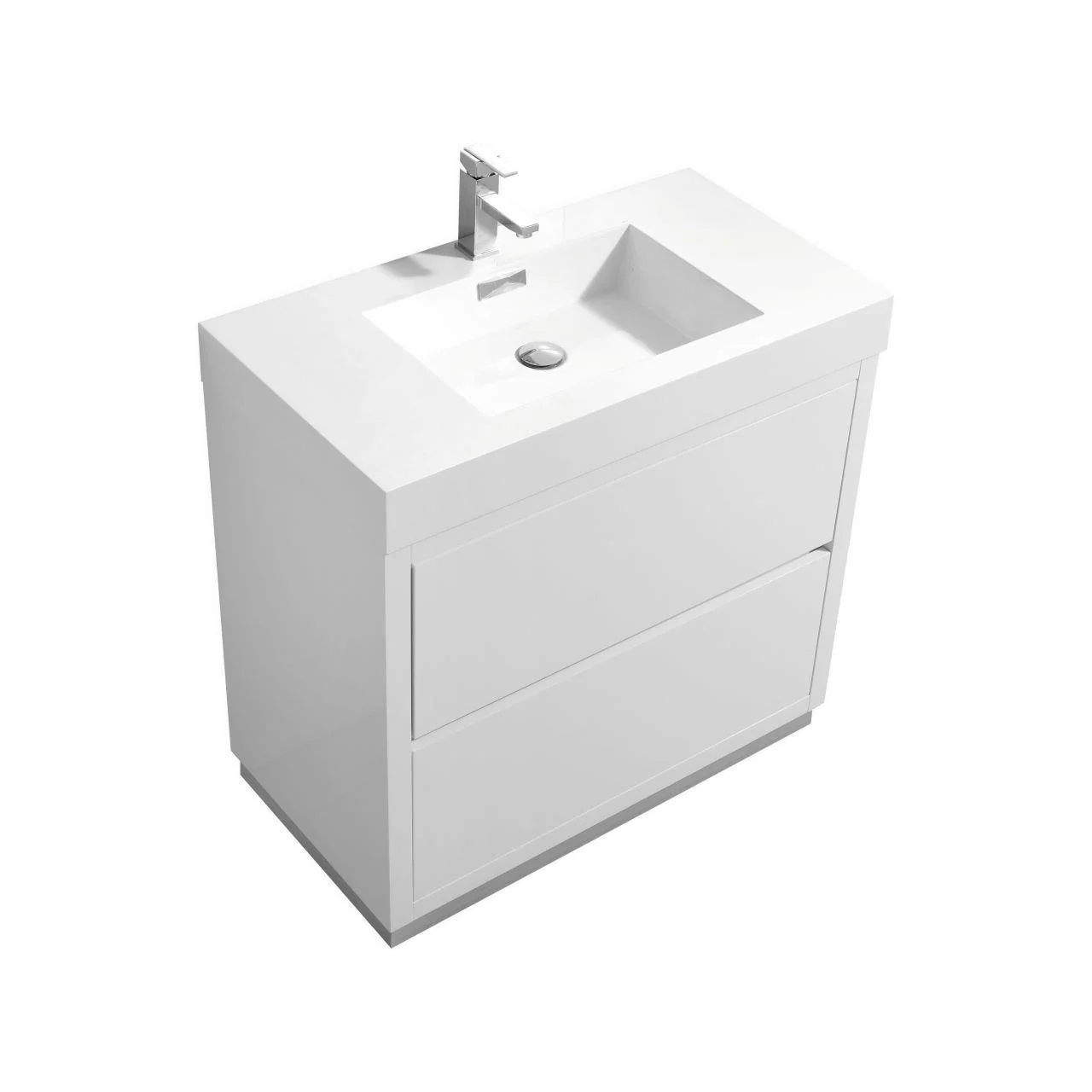 KubeBath Bliss 36 in. Free Standing Modern Bathroom Vanity - High Gloss White, FMB36-GW - Cheap Abt