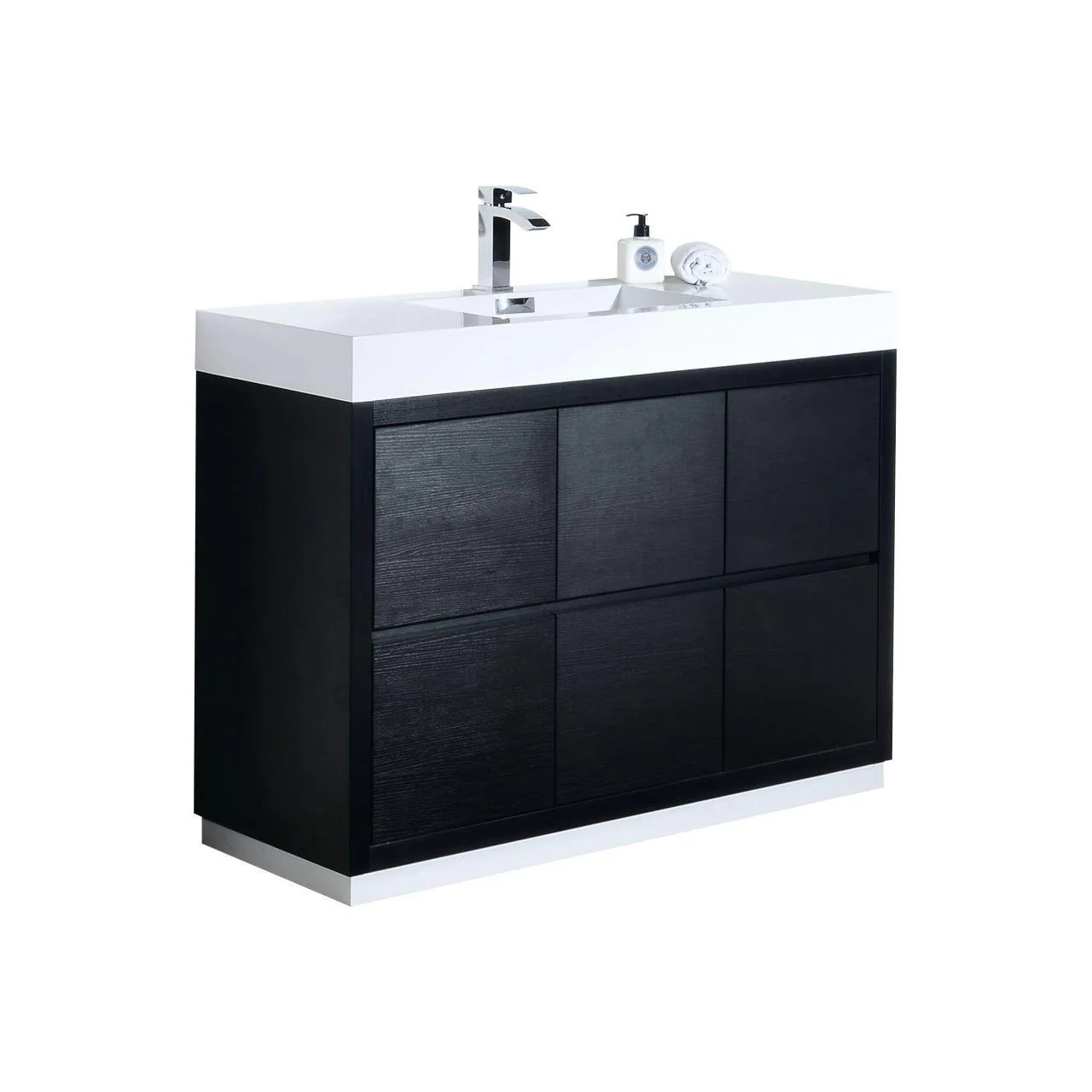 KubeBath Bliss 48 in. Free Standing Modern Bathroom Vanity - Black, FMB48-BK - Cheap Abt