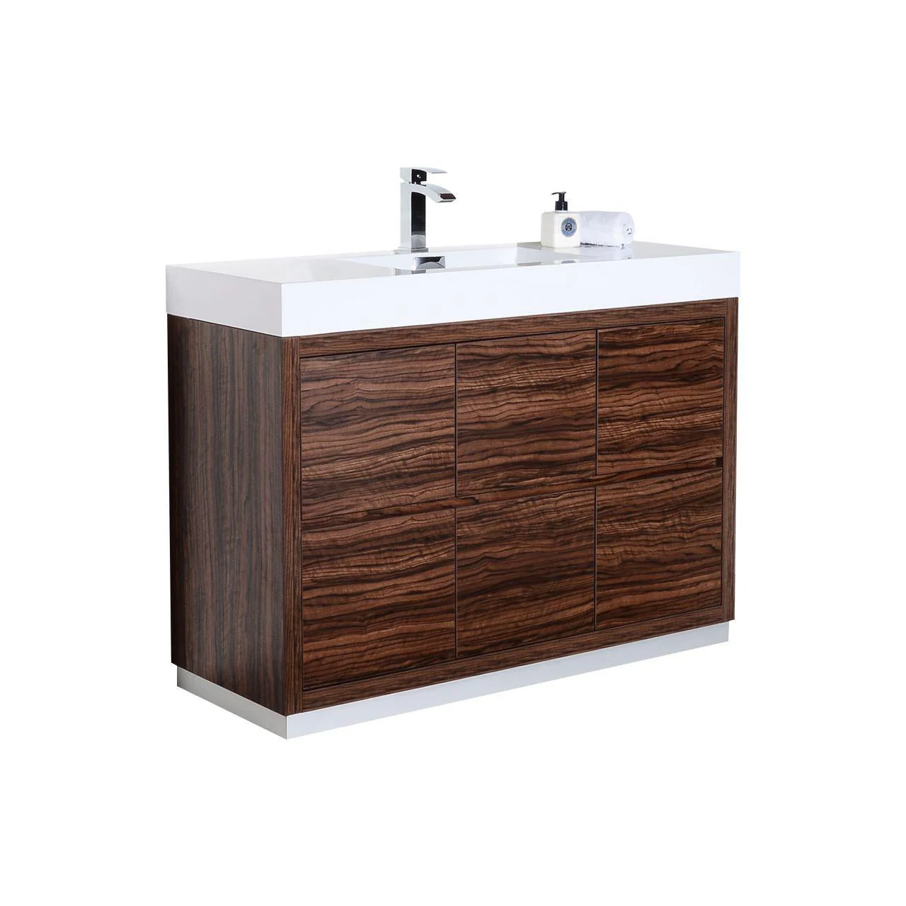 KubeBath Bliss 48 in. Free Standing Modern Bathroom Vanity - Walnut, FMB48-WNT - Cheap Abt